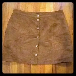 Old Navy suede, snapfront skirt